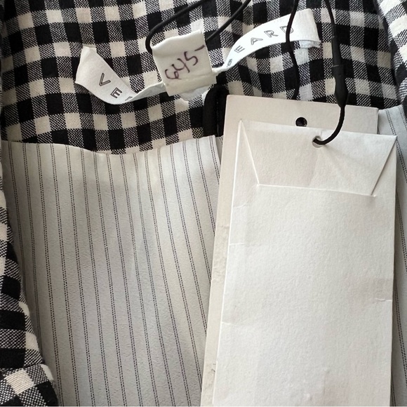 Veronica Beard Cottage Gingham Large Lapel Blazer in Black / White - Picture 15 of 16